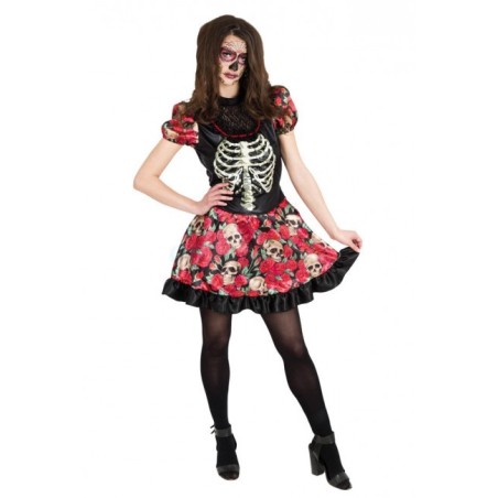 DEGUISEMENT ROBE SQUELETTE DAY OF THE DEAD TAILLE XS