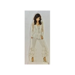 DEGUISEMENT TUNIQUE +PANTALON ABBA DISCO BLANC TAILLE 38