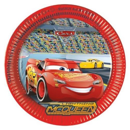 8 ASSIETTES CARS FLASH MC QUEEN 23 CM