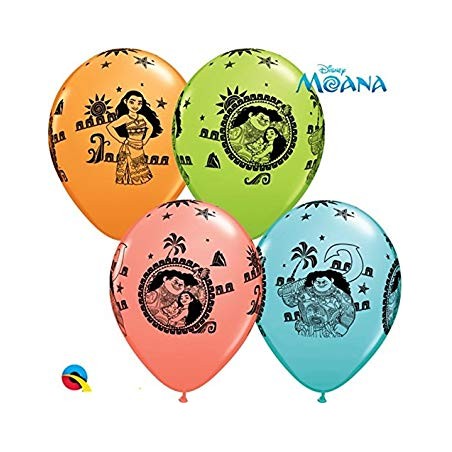 25 BALLONS LATEX QUALATEX VAIANA 11"