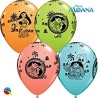 25 BALLONS LATEX QUALATEX VAIANA 11"