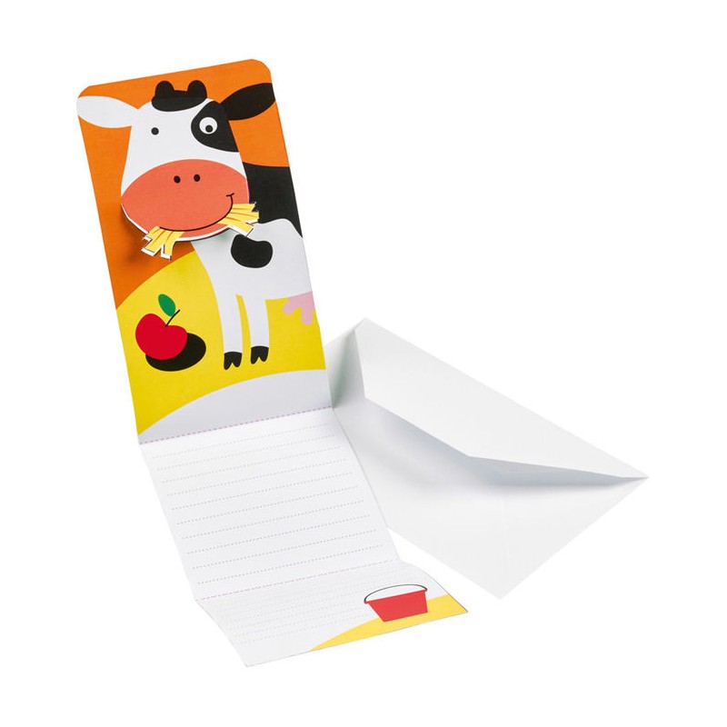 8 CARTES D'INVITATIONS ANIMAUX DE LA FERME