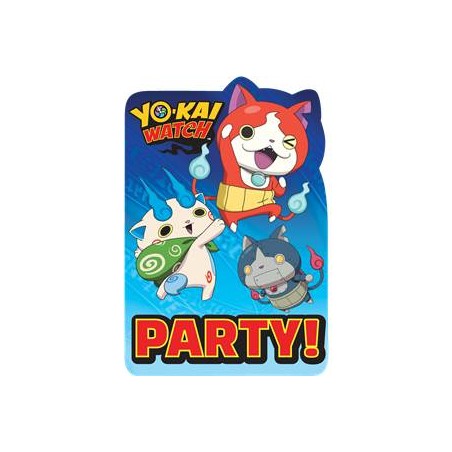 8 CARTES D'INVITATIONS YO-KAI WATCH