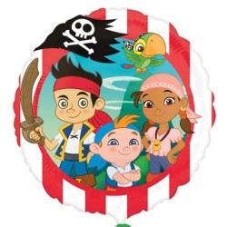 BALLON METALLIQUE ROND JAKE ET LES PIRATES 43 CM