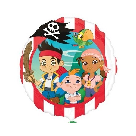 BALLON METALLIQUE ROND JAKE ET LES PIRATES 43 CM
