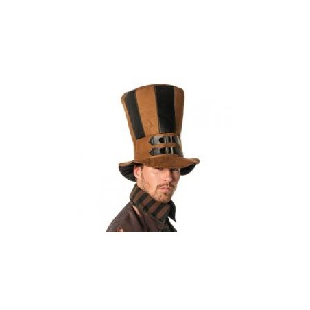 CHAPEAU HAUT DE FORME SOUPLE STEAMPUNK XL BRUN