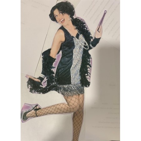 DEGUISEMENT ROBE CHARLESTONE NOIRE ET ARGENT TAILLE 44-46