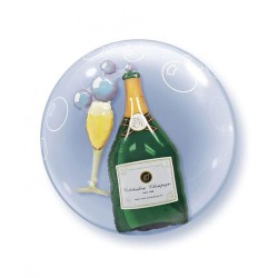 BALLON DOUBLE BUBBLES BOUTEILLE DE CHAMPAGNE 61 CM