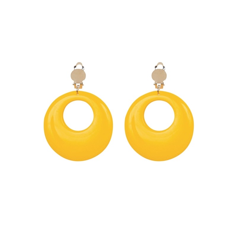 BOUCLES D'OREILLES JAUNE FLUO 