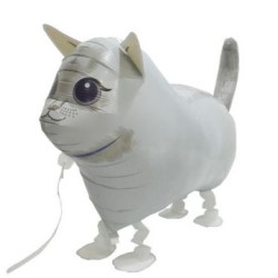 BALLON MARCHEUR AIRWALKER CHAT BLANC 57 CM 