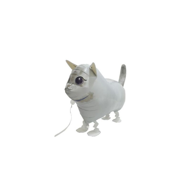 BALLON MARCHEUR AIRWALKER CHAT BLANC 57 CM 