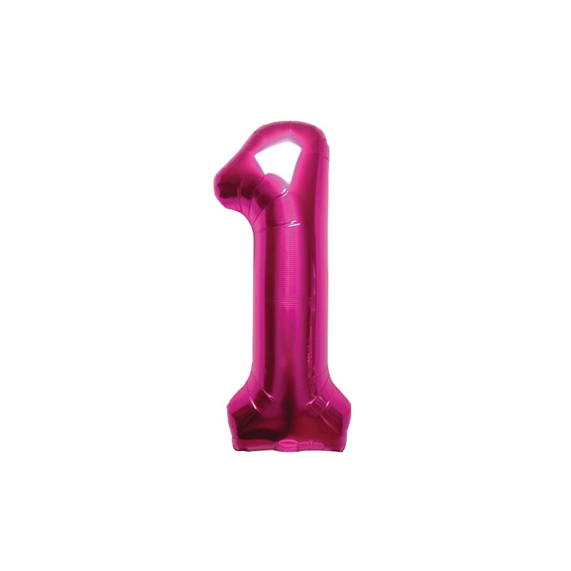 BALLON METALLIQUE CHIFFRE 1 FUSCHIA 86 CM