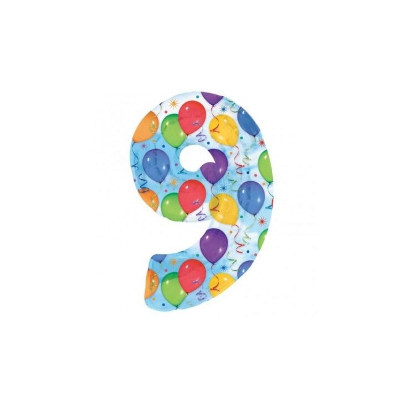BALLON METALLIQUE CHIFFRE 9 MULTICOLORE ANNIVERSAIRE 86 CM BALLON METALLIQUE CHIFFRE 9 MULTICOLORE ANNIVERSAIRE 86 CM