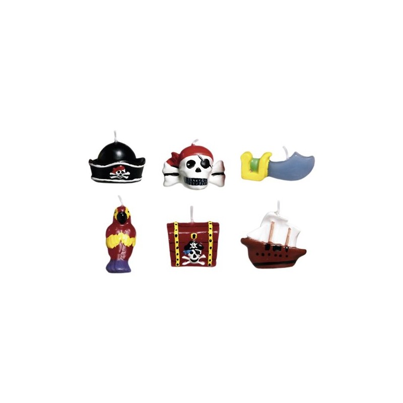 6 BOUGIES PIRATE FIGURINES