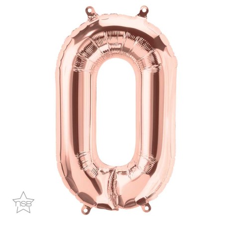 BALLON METALLIQUE LETTRE O ROSE GOLD 40 CM