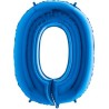 BALLON METALLIQUE CHIFFRE 0 BLEU 41 CM