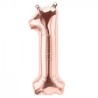 BALLON METALLIQUE CHIFFRE 1 ROSE GOLD 40 CM