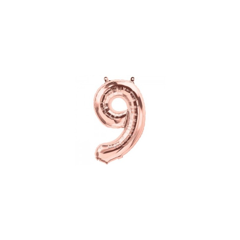 BALLON METALLIQUE CHIFFRE 9 ROSE GOLD 40 CM BALLON METALLIQUE CHIFFRE 9 ROSE GOLD 40 CM