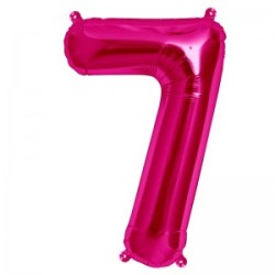 BALLON METALLIQUE CHIFFRE 7 FUSCHIA 41 CM