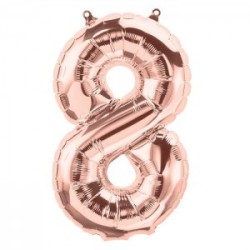 BALLON METALLIQUE CHIFFRE 8 ROSE GOLD 40 CM