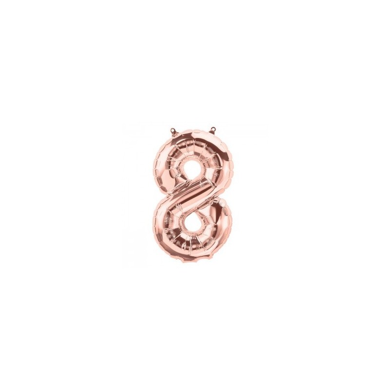 BALLON METALLIQUE CHIFFRE 8 ROSE GOLD 40 CM BALLON METALLIQUE CHIFFRE 8 ROSE GOLD 40 CM