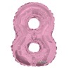 BALLON METALLIQUE CHIFFRE 8 ROSE 35 CM