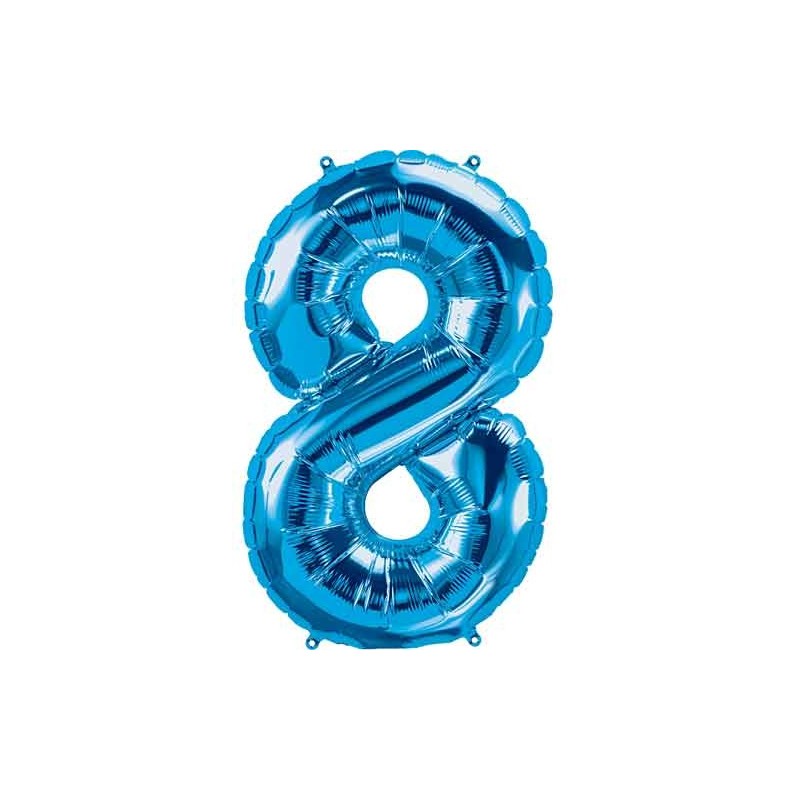 BALLON METALLIQUE CHIFFRE 8 BLEU 41 CM BALLON METALLIQUE CHIFFRE 8 BLEU 41 CM