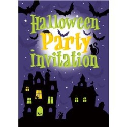 8 INVITATIONS HALLOWEEN PARTY