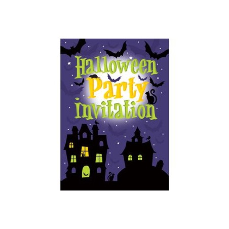 8 INVITATIONS HALLOWEEN PARTY