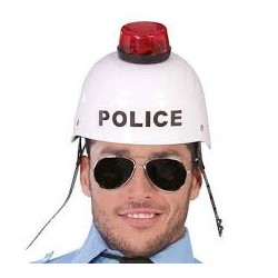 CASQUE RIGIDE DE POLICE CARREAUX NOIR/BLANC