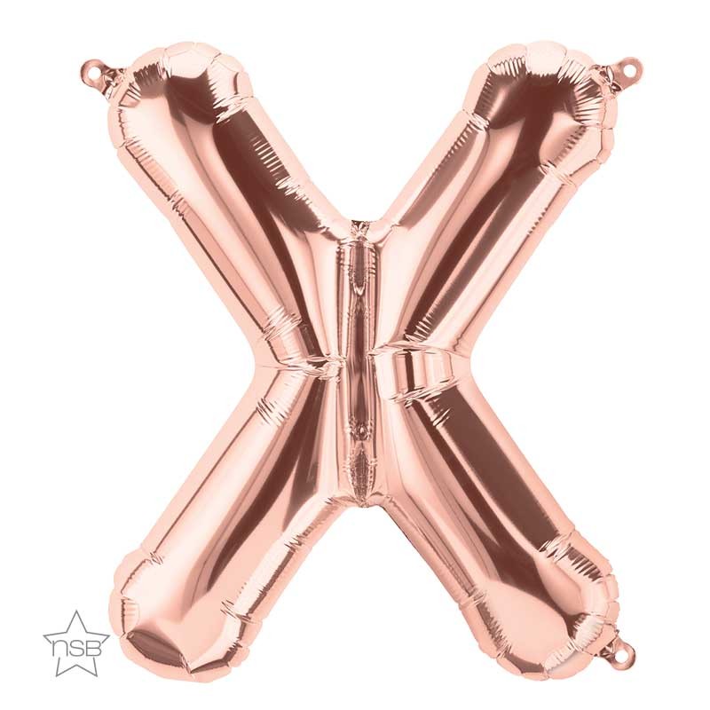 BALLON METALLIQUE ROSE GOLD LETTRE X 40 CM