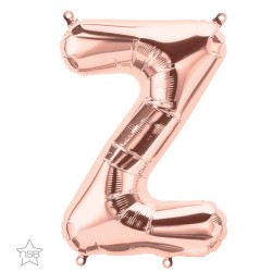 BALLON METALLIQUE ROSE GOLD LETTRE Z 40 CM