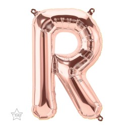 BALLON METALLIQUE ROSE GOLD LETTRE R 40 CM