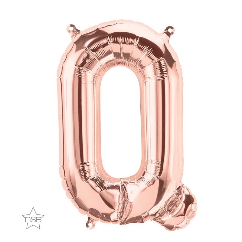 BALLON METALLIQUE ROSE GOLD LETTRE Q 40 CM