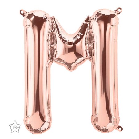 BALLON METALLIQUE ROSE GOLD LETTRE M 40 CM