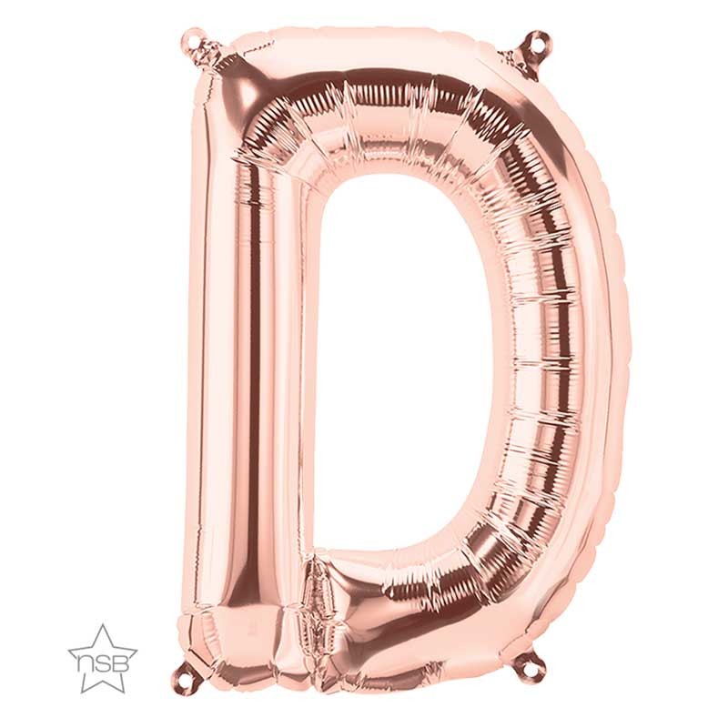 BALLON METALLIQUE ROSE GOLD LETTRE D 40 CM