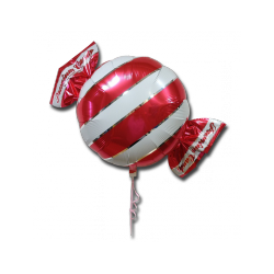 BALLON BONBONS METALLIQUE ROUGE 43 CM