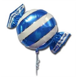 BALLON BONBONS BLEU METALLIQUE 45 CM