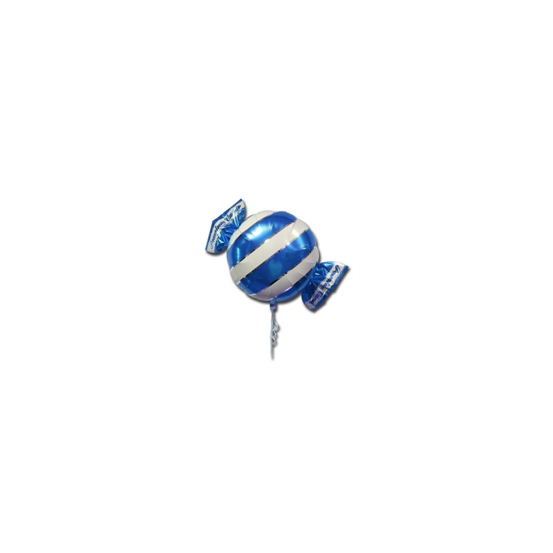 BALLON BONBONS BLEU METALLIQUE 45 CM