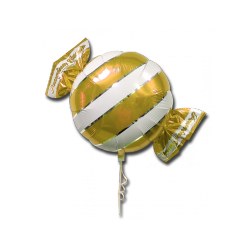 BALLON BONBONS JAUNE METALLIQUE 43 CM