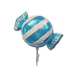 BALLON BONBONS BLEU CIEL METALLIQUE 43 CM