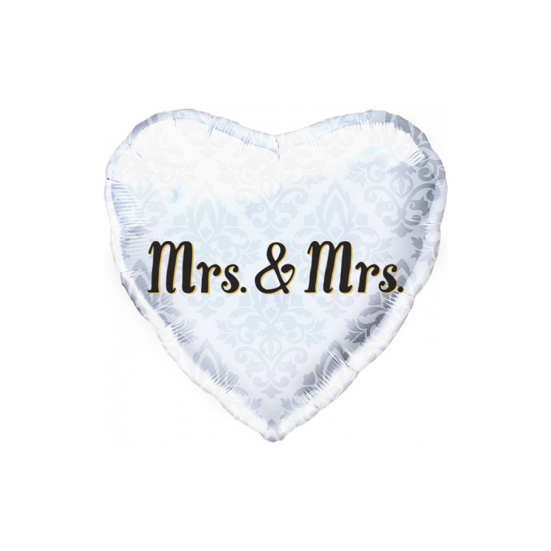 BALLON METALLIQUE COEUR MRS. & MRS. BLANC 46 CM