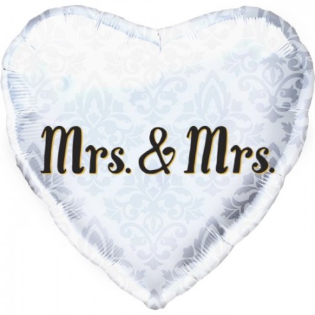 BALLON METALLIQUE COEUR MRS. & MRS. BLANC 46 CM