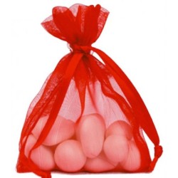 10 SACHETS ORGANZA ROUGE PETIT MODELE