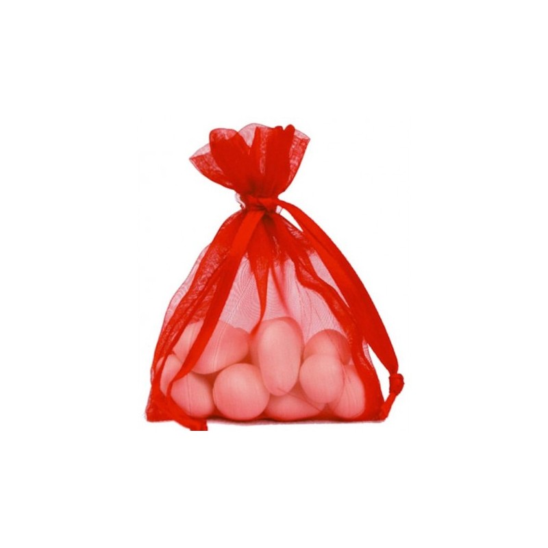 10 SACHETS ORGANZA ROUGE PETIT MODELE