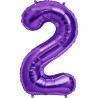 BALLON METALLIQUE CHIFFRE 2 VIOLET 87 CM