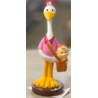 FIGURINE CIGOGNE  AVEC BEBE ROSE