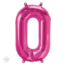 BALLON LETTRE METALLIQUE O FUSCHIA 40 CM