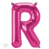 BALLON LETTRE METALLIQUE R FUSCHIA 40 CM