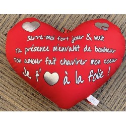 COUSSIN COEUR ROUGE SERRE MOI FORT